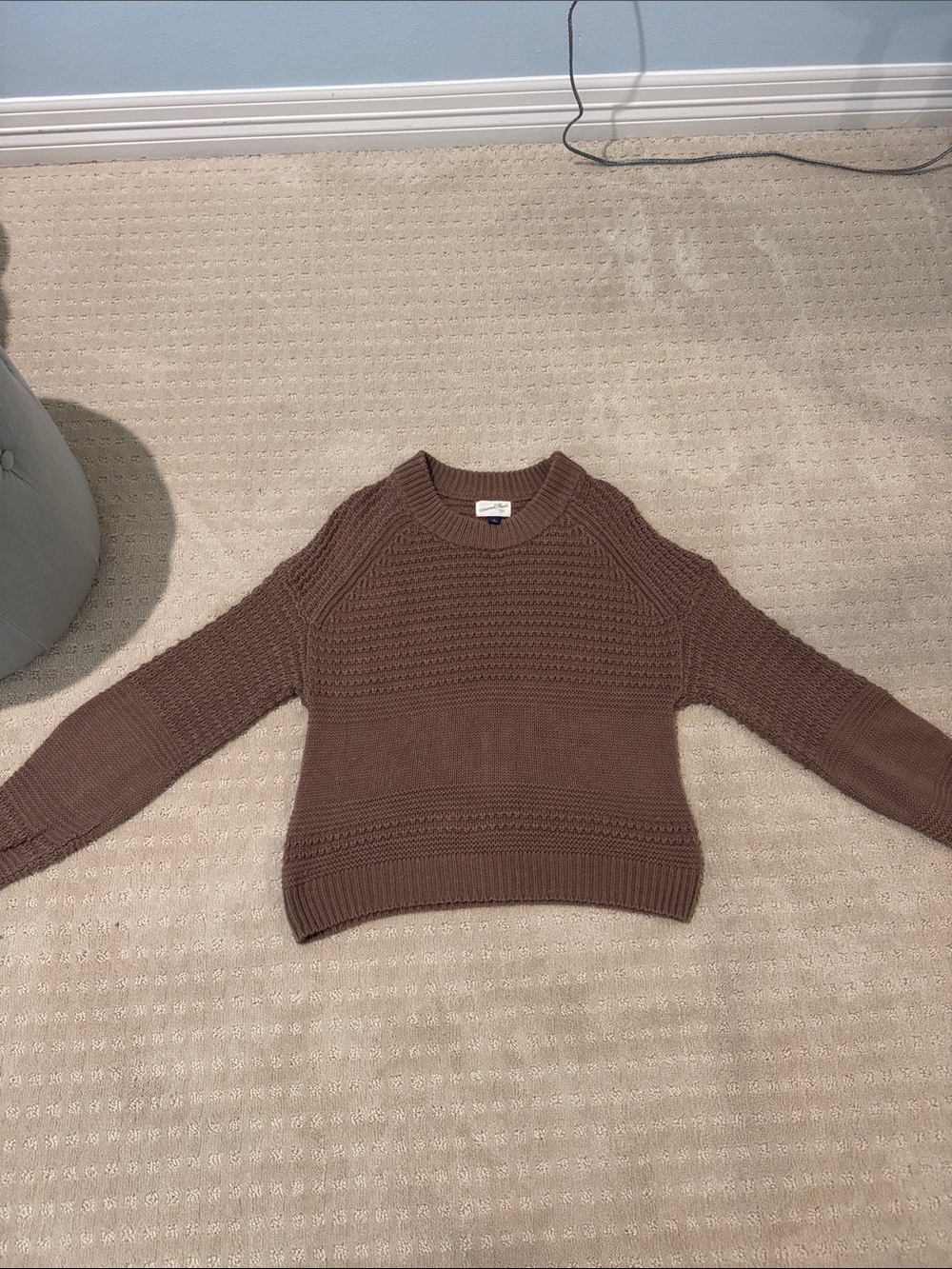Universal Thread Mauve-Brown Textured Crewneck Sweater